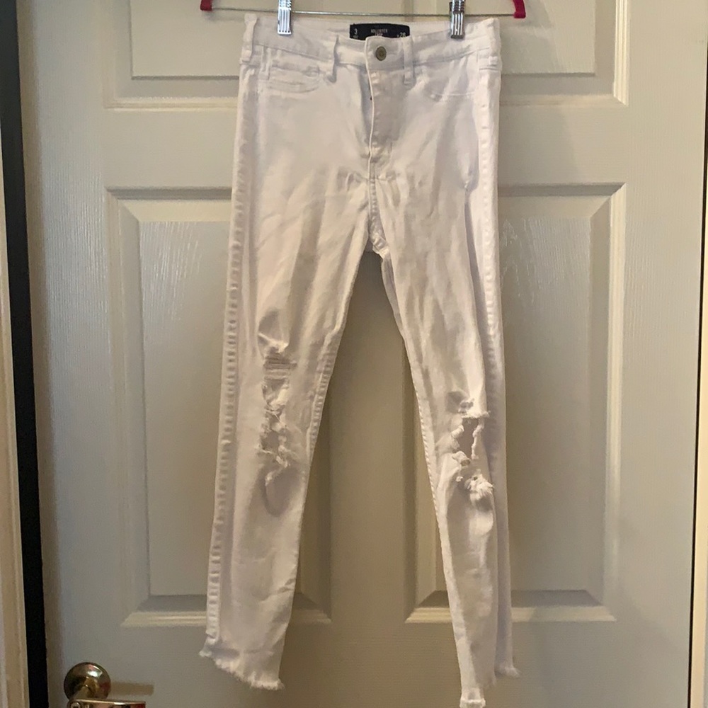 Hollister White Ripped Jeans